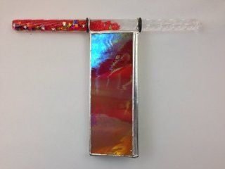 Kaleidoscope, Stained Glass Kaleidoscope By David Sugich, Red 4 Inches Long with 6" Charming Prismatic Wand