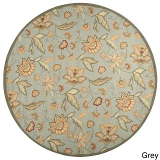 Hand hooked Shannon Transitional Floral Indoor/ Outdoor Area Rug (8 Round)
