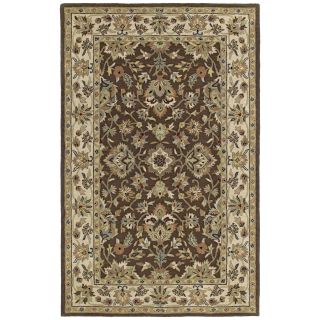 Hand tufted Lawrence Brown Kashan Wool Rug (96 X 130)