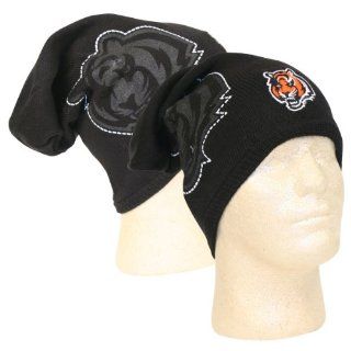 Cincinnati Bengals 2010 Player Sideline Cuffless Skull Cap   NFL Long Knit Beanie Hat  Sports Fan Beanies  Sports & Outdoors