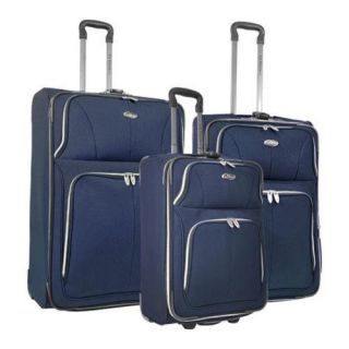 Us Traveler Navy Segovia 3 piece Expandable Luggage Set