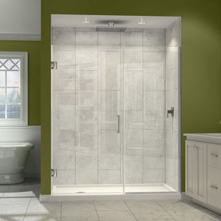 Dreamline Unidoor Plus 72 In. H X 41   42 In. W Frameless Hinged Shower Door, Clear Glass