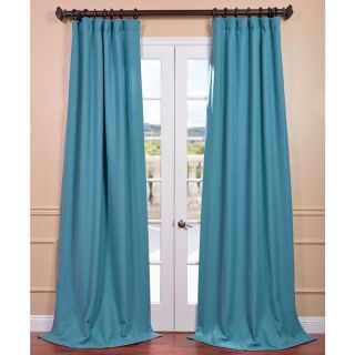 Teal Ivy Linen Weave Curtain Panel