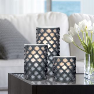 Order Home Collection 3 piece Led Lattice Candle Set W/timer