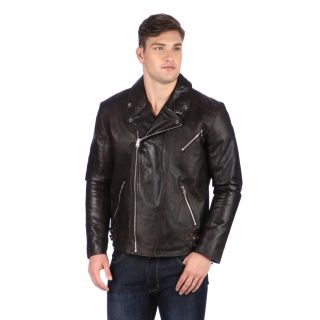 L&b Trading United Face Mens Brown Genuine Leather Biker Jacket Brown Size S