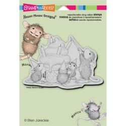 Stampendous House Mouse Cling Rubber Stamp 5.5 X4.5 Sheet   Birthday Cone