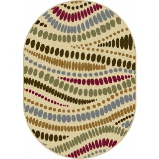 Lagoon Beige Oval Contemporary Area Rug