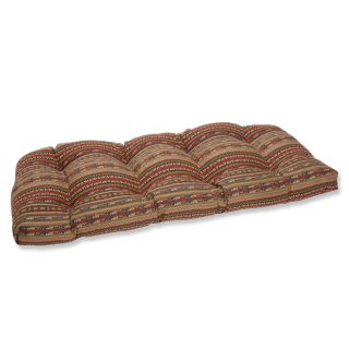 Pillow Perfect Wicker Loveseat Cushion With Sunbrella Chimayo Fabric
