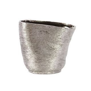 Silver Brushed Decorative Ceramic Vase