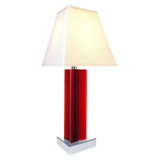 Cerise Red 1 light Polished Chrome Table Lamp