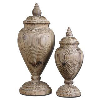 Brisco Carved Wood Finials (set Of 2)