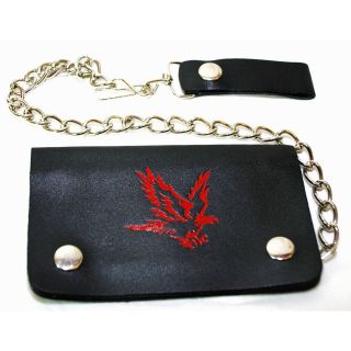 Hollywood Tag Red Eagle #2 Leather Bi fold Chain Wallet