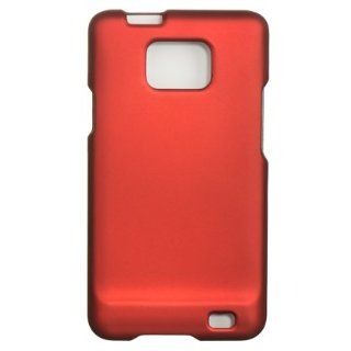 AT&T Samsung Galaxy S II / i777 Rubberized Hard Case Cover   Red Cell Phones & Accessories