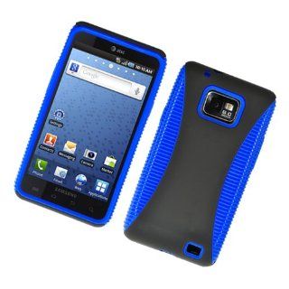 Eagle Cell PHSAMI777BLBK Hybrid Protective Gummy TPU Case for Samsung Galaxy S2 i777   Retail Packaging   Blue/Black Cell Phones & Accessories