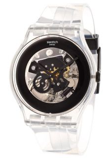 Swatch SUOK107  Watches,Womens Black Skeletonize Dial Transparent Silicone, Casual Swatch Quartz Watches