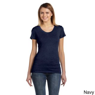 Bella Bella Womens Tri blend Scoop Neck T shirt Navy Size XXL (18)