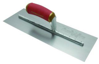 Marshalltown PB205D 20 Inch by 5 Inch PermaShape Carbon Steel Finishing Trowel with Curved DuraSoft Handle   Hand Trowels  
