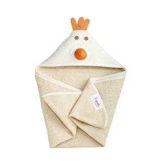 3 Sprouts Cream Chicken Hooded Towel 736211285898