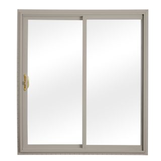 ReliaBilt 332 Series 58.75 in Clear Glass Vinyl Sliding Patio Door with Screen