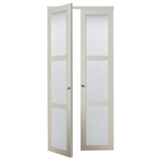 ReliaBilt 3 Lite 36 in x 6 ft 8 1/2 in White Composite Pivot Closet Doors