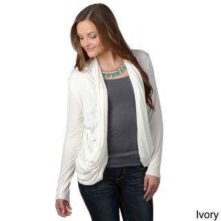 Journee Collection Journee Collection Womens Draped Open Front Cardigan Ivory Size S (4  6)