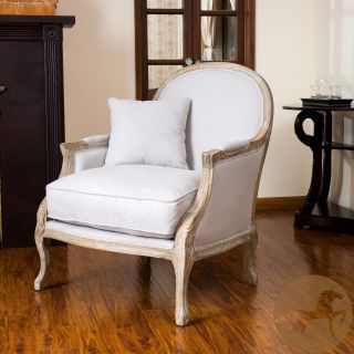 Christopher Knight Home Macarthur Weathered Oak Natural Fabric Arm Chair