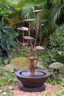 Acqua Di Loto Lotus Outdoor Fountain  Free Standing Garden Fountains  Patio, Lawn & Garden