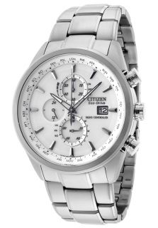 Citizen AT8010 58B  Watches,Mens Chronograph Silver Textured Dial Stainless Steel, Chronograph Citizen Eco Drive Watches