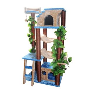 kitty mansions Mini  50 in Multicolor Faux Fur Cat Tree