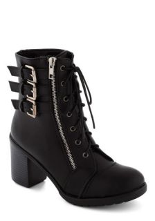 Buckle Downtown Bootie in Black  Mod Retro Vintage Boots
