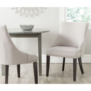 Afton Taupe Linen Fabric Side Chair (set Of 2)