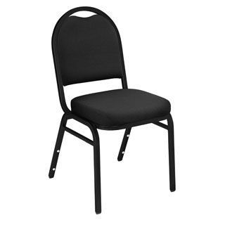 Black Upholstered Stacking 24 chair And Dolly Set