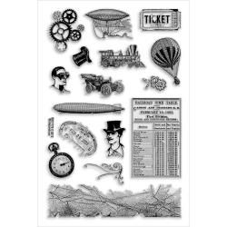 Stampendous Perfectly Clear Stamps 4 X6 Sheet   Steampunk Charms