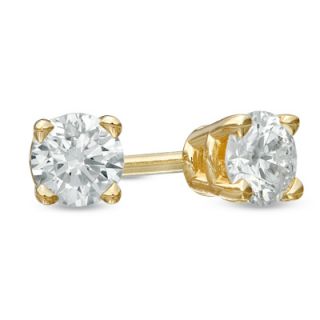 CT. T.W. Certified Diamond Solitaire Stud Earrings in 14K Gold