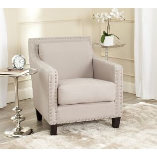 Safavieh Charles George Taupe Linen Arm Chair