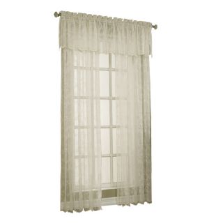 Style Selections Cecelia 84 in L Light Filtering Floral Ivory Rod Pocket Window Sheer Curtain