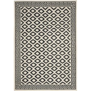Safavieh Hand woven Moroccan Dhurrie Ivory/ Black Wool Rug (4 X 6)
