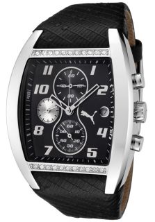 Puma PU101042002  Watches,Womens Indication Chronograph Black Textured Leatherette, Chronograph Puma Quartz Watches