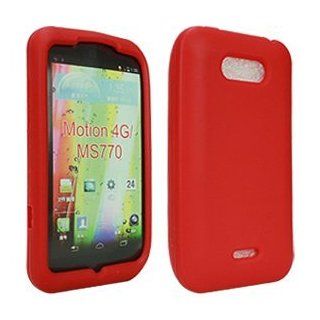 MultiPro Red Silicone Skin Gel Cover Case For LG Motion 4G MS770 Cell Phones & Accessories