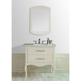 Stufurhome Elizabeth 37 inch Italian Carrara Marble Top Single Sink Vanity White Size Single Vanities