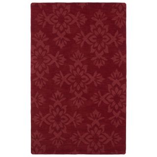 Trends Red Damask Wool Rug (96 X 136)