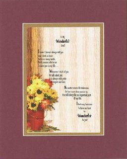 Touching and Heartfelt Poem for Extended Family Members   To My Wonderful Aunt Poem on 11 x 14 inches Double Beveled Matting (Burgundy)   Prints