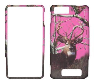 Motorola Droid X2 Mb870 Hard Rubberized Snap on Faceplate Phone Cover Accessory Protector Pink Real Tree Buck Deer Camouflage Cell Phones & Accessories