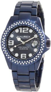 Haurex Italy Women's XK374DB3 Ink Stones Blue Aluminum Crystal Date Watch Haurex Italy Watches