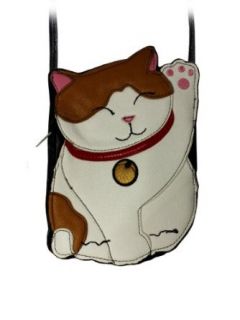 Lucky Kitty Leatherette Shoulder Purse in White Clothing