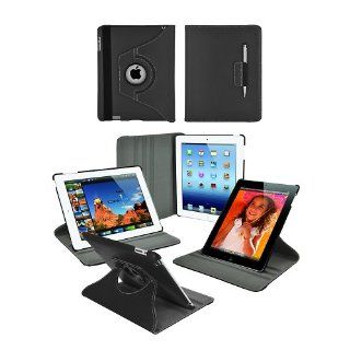 Apple iPad 3, iPad 4 Premium 360 degree Folding Stand Case with accessory kit (Black) Computers & Accessories
