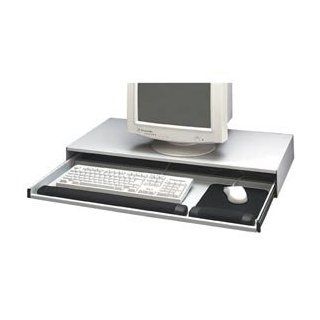 Buddy Products Desktop Keyboard and Mouse Keeper, Static Dissipating Steel, 16.25 x 3.5 x 31.5 Inches, Platinum (9655 32)  Computer Monitor Stands 