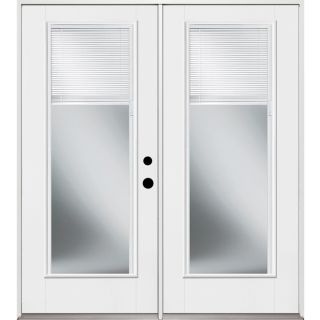 Therma Tru Benchmark Doors 70.56 in Blinds Between the Glass Fiberglass French Inswing Patio Door