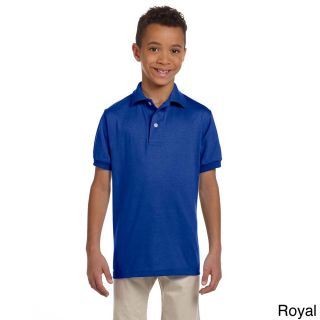 Jerzees Youth 50/50 Jersey Polo With Spotshield Blue Size L (14 16)