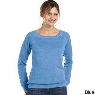 Bella Womens Bella Tri blend Wide Neck Sweatshirt Blue Size S (4  6)